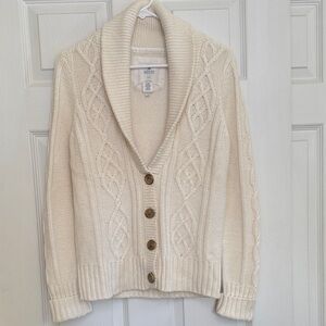 Aerie Women's Cream Shawl Collar Cardigan